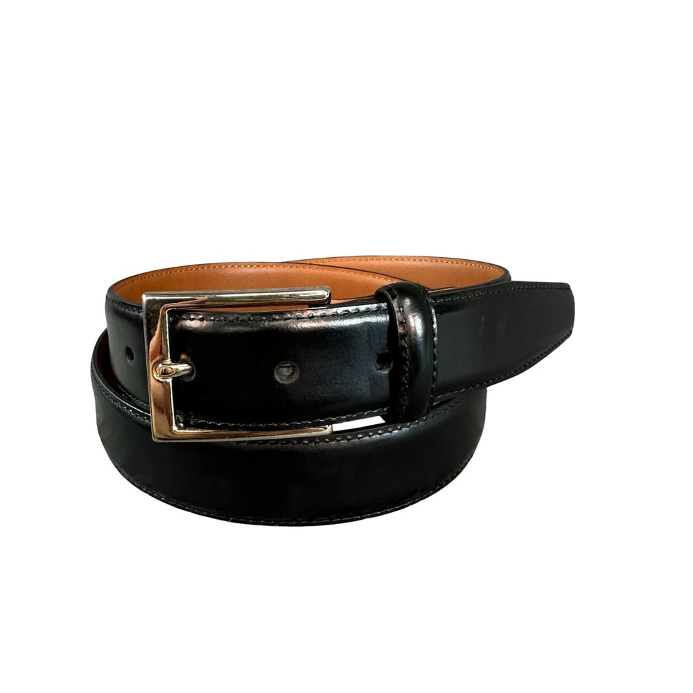Brooks Brothers Mens Black Leather Dress Belt Made in Italy Size 32 WIB16